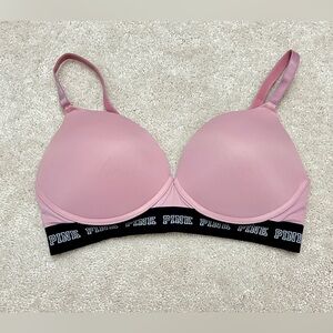 Victoria's Secret PINK Rose Logo Band Wear Everywhere Wirefree Push Up Bra 36D